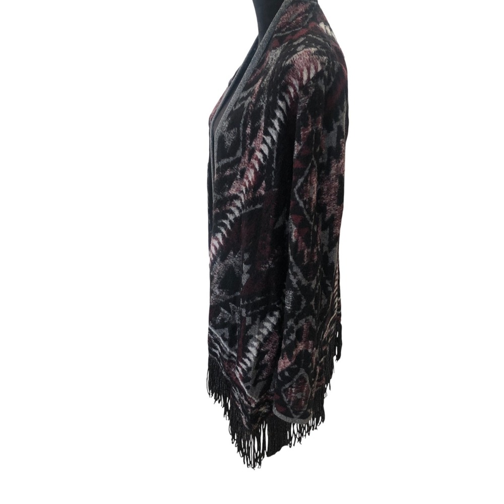 Lucky Brand Boho Romantic Southwestern Fringe Cardigan‎ Wrap Sweater Womens M - Picture 7 of 10